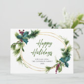 Kerstpine Cones Rustic Greeting Feestdagenkaart (Staand voorkant)