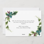 Kerstpine Cones Rustic Greeting Feestdagenkaart (Achterkant)