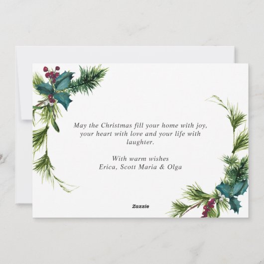 Kerstpine Cones Rustic Greeting Feestdagenkaart (Achterkant)