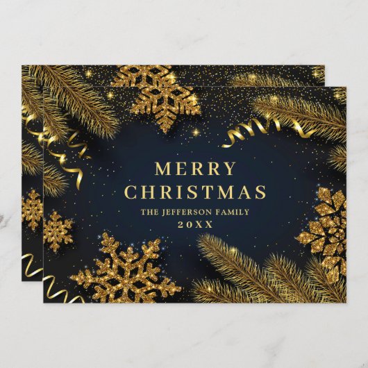 Kerstpine Cones Rustic Greeting Feestdagenkaart (Voorkant / Achterkant)