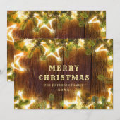 Kerstpine Cones Rustic Greeting Feestdagenkaart (Voorkant / Achterkant)