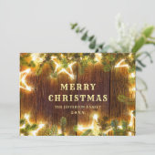 Kerstpine Cones Rustic Greeting Feestdagenkaart (Staand voorkant)