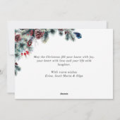 Kerstpine Cones Rustic Greeting Feestdagenkaart (Achterkant)