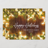 Kerstpine Cones Rustic Greeting Feestdagenkaart (Voorkant / Achterkant)