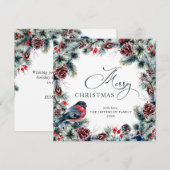 Kerstpine Cones Rustic Greeting Feestdagenkaart (Voorkant / Achterkant)