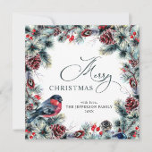 Kerstpine Cones Rustic Greeting Feestdagenkaart (Voorkant)