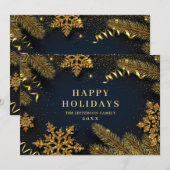 Kerstpine Cones Rustic Greeting Feestdagenkaart (Voorkant / Achterkant)