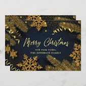 Kerstpine Cones Rustic Greeting Feestdagenkaart (Voorkant / Achterkant)