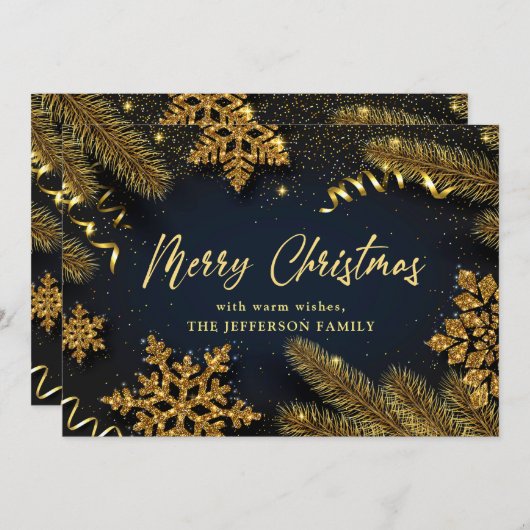 Kerstpine Cones Rustic Greeting Feestdagenkaart (Voorkant / Achterkant)