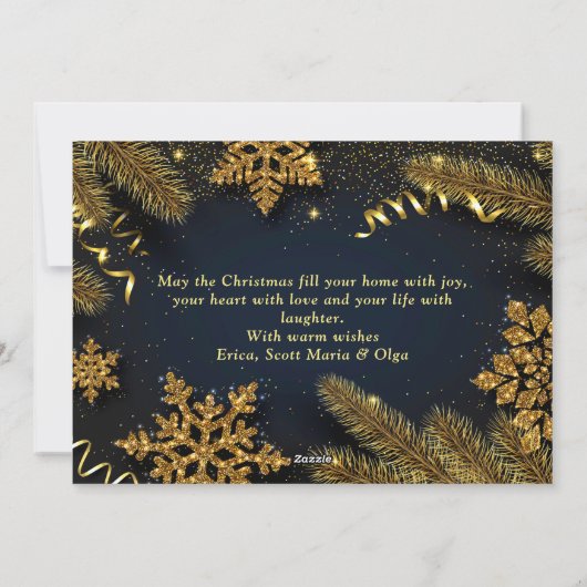 Kerstpine Cones Rustic Greeting Feestdagenkaart (Achterkant)