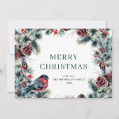 Kerstpine Cones Wreath Rustic Greeting Feestdagenkaart (Voorkant)