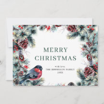 Kerstpine Cones Wreath Rustic Greeting