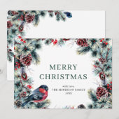 Kerstpine Cones Wreath Rustic Greeting Feestdagenkaart (Voorkant / Achterkant)