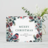 Kerstpine Cones Wreath Rustic Greeting Feestdagenkaart (Staand voorkant)