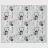 Kerstpine Dierbenaming Foto op maat van Kinderen Cadeaupapier (Vlak)