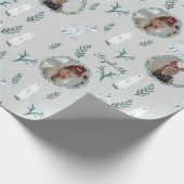 Kerstpine Dierbenaming Foto op maat van Kinderen Cadeaupapier (Hoek)