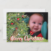 Kerstpine en Berries - Persoonlijke foto Feestdagenkaart (Voorkant)