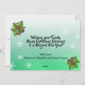 Kerstpine en Berries - Persoonlijke foto Feestdagenkaart (Achterkant)