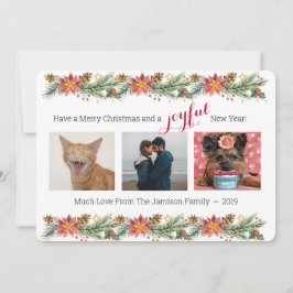 Kerstpine en Poinsettias - vrolijk