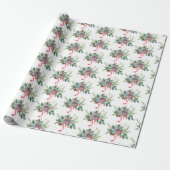 Kerstpine en Ribbon Bouquet Cadeaupapier (Uitgerold)