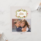 Kerstpine en sierfoto's kaart (Voorkant / Achterkant in situ)