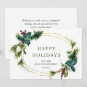 Kerstpine is een zakelijke roest feestdagenkaart (Voorkant / Achterkant)