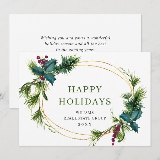 Kerstpine is een zakelijke roest feestdagenkaart (Voorkant / Achterkant)