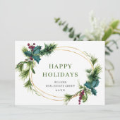 Kerstpine is een zakelijke roest feestdagenkaart (Staand voorkant)