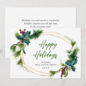 Kerstpine is een zakelijke roest feestdagenkaart (Voorkant / Achterkant)