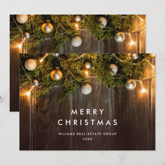 Kerstpine is een zakelijke roest feestdagenkaart (Voorkant / Achterkant)