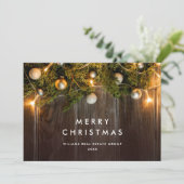 Kerstpine is een zakelijke roest feestdagenkaart (Staand voorkant)