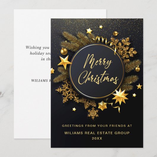 Kerstpine is een zakelijke roest feestdagenkaart (Voorkant / Achterkant)