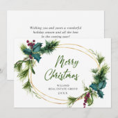 Kerstpine is een zakelijke roest feestdagenkaart (Voorkant / Achterkant)