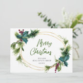 Kerstpine is een zakelijke roest feestdagenkaart (Staand voorkant)