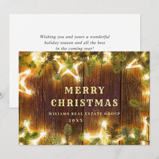 Kerstpine is een zakelijke roest feestdagenkaart (Voorkant / Achterkant)