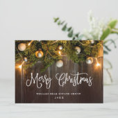 Kerstpine is een zakelijke roest feestdagenkaart (Staand voorkant)