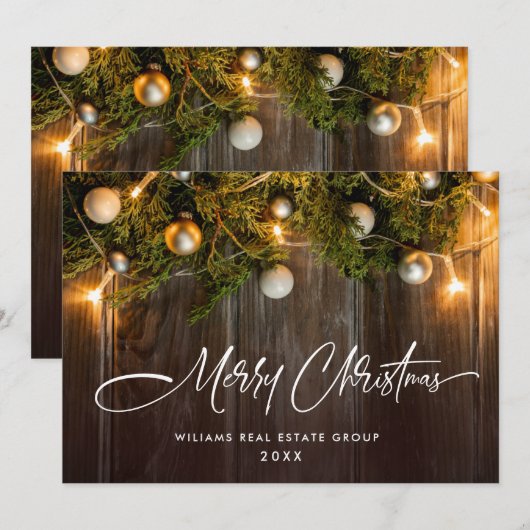 Kerstpine is een zakelijke roest feestdagenkaart (Voorkant / Achterkant)