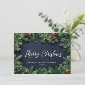 Kerstpine is een zakelijke roest feestdagenkaart (Staand voorkant)