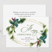 Kerstpine is een zakelijke roest feestdagenkaart (Voorkant / Achterkant)