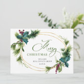 Kerstpine is een zakelijke roest feestdagenkaart (Staand voorkant)