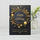 Kerstpine is een zakelijke roest feestdagenkaart (Staand voorkant)