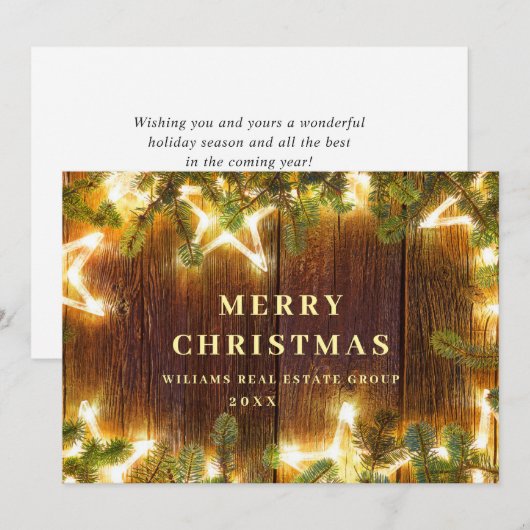 Kerstpine is een zakelijke roest feestdagenkaart (Voorkant / Achterkant)