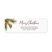 Kerstpine Kone Greenery Return Address Label (Voorkant)
