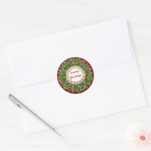 Kerstpine naald Gedeorbeerd adem Ronde Sticker