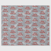 kerstpine op grijs cadeaupapier (Vlak)