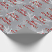 kerstpine op grijs cadeaupapier (Hoek)