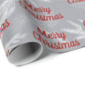 kerstpine op grijs cadeaupapier (Rol Hoek)