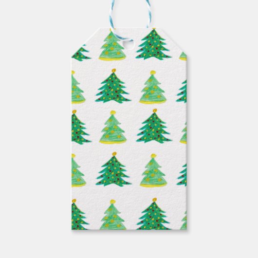 Kerstpine-patroon Cadeaulabel (Voorkant)