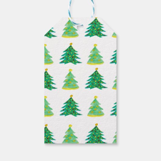 Kerstpine-patroon Cadeaulabel (Achterkant)