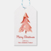 Kerstpine Rood minimalistisch aangepast aan de rod Cadeaulabel (Voorkant)